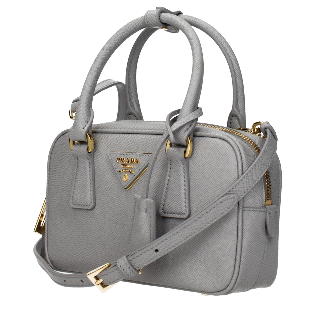 Sac à main en cuir gris