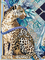 Foulard en soie à gancini – Bleu