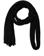 Écharpe noire en laine vierge