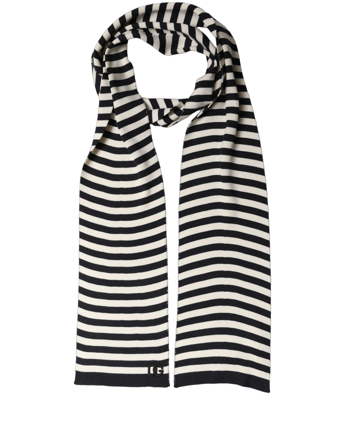 Black and White Silk Scarf