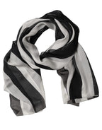 Black and White Silk Scarf