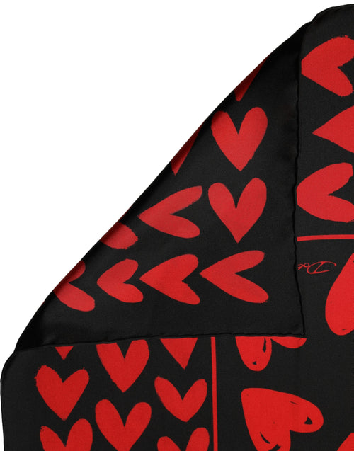 Black and Red Silk Scarf