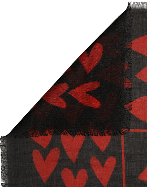 Black and Red Cashmere Scarf