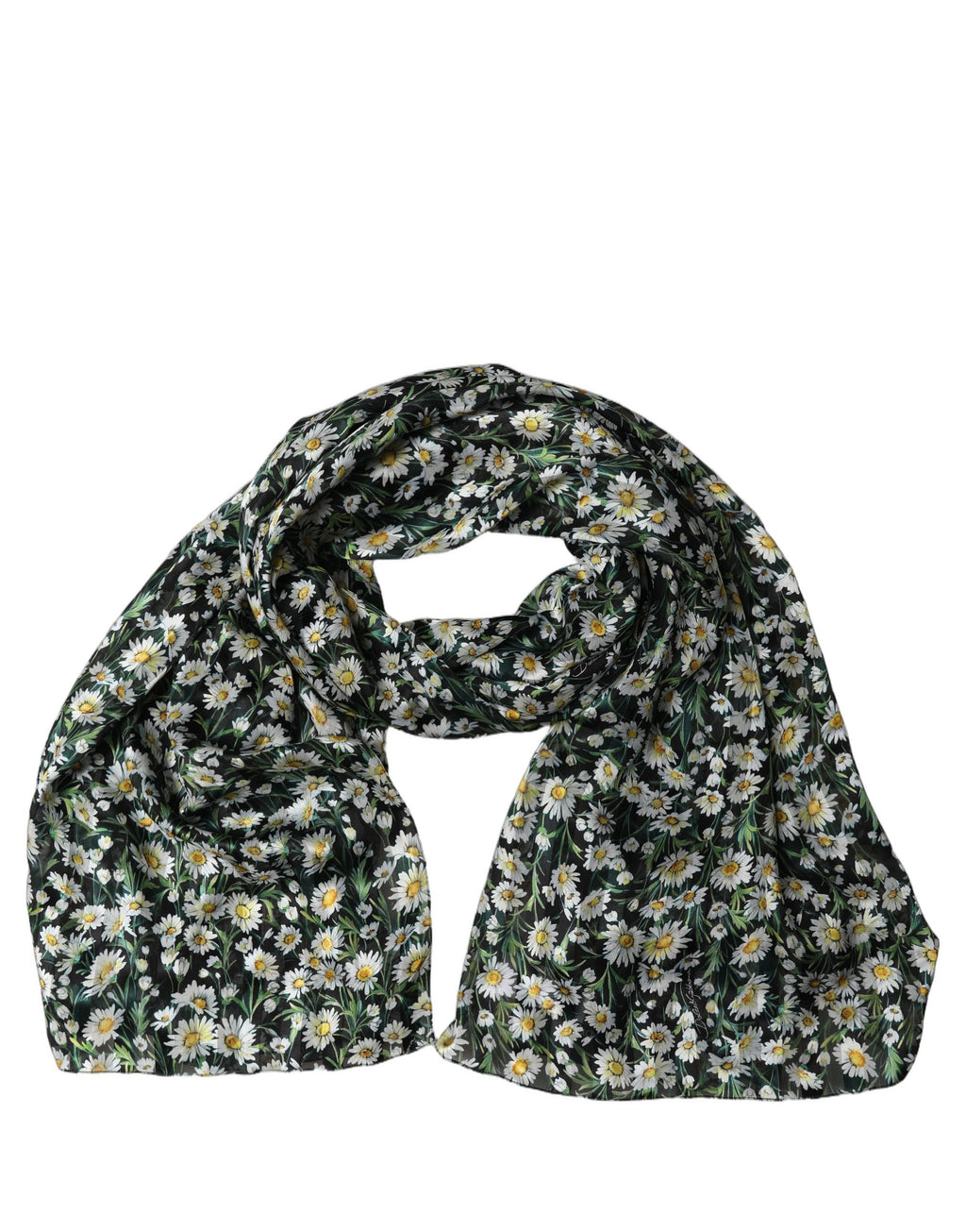 Foulard en soie noir et blanc