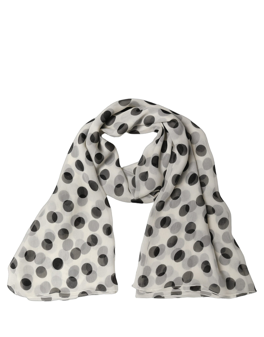 Foulard en soie noir et blanc
