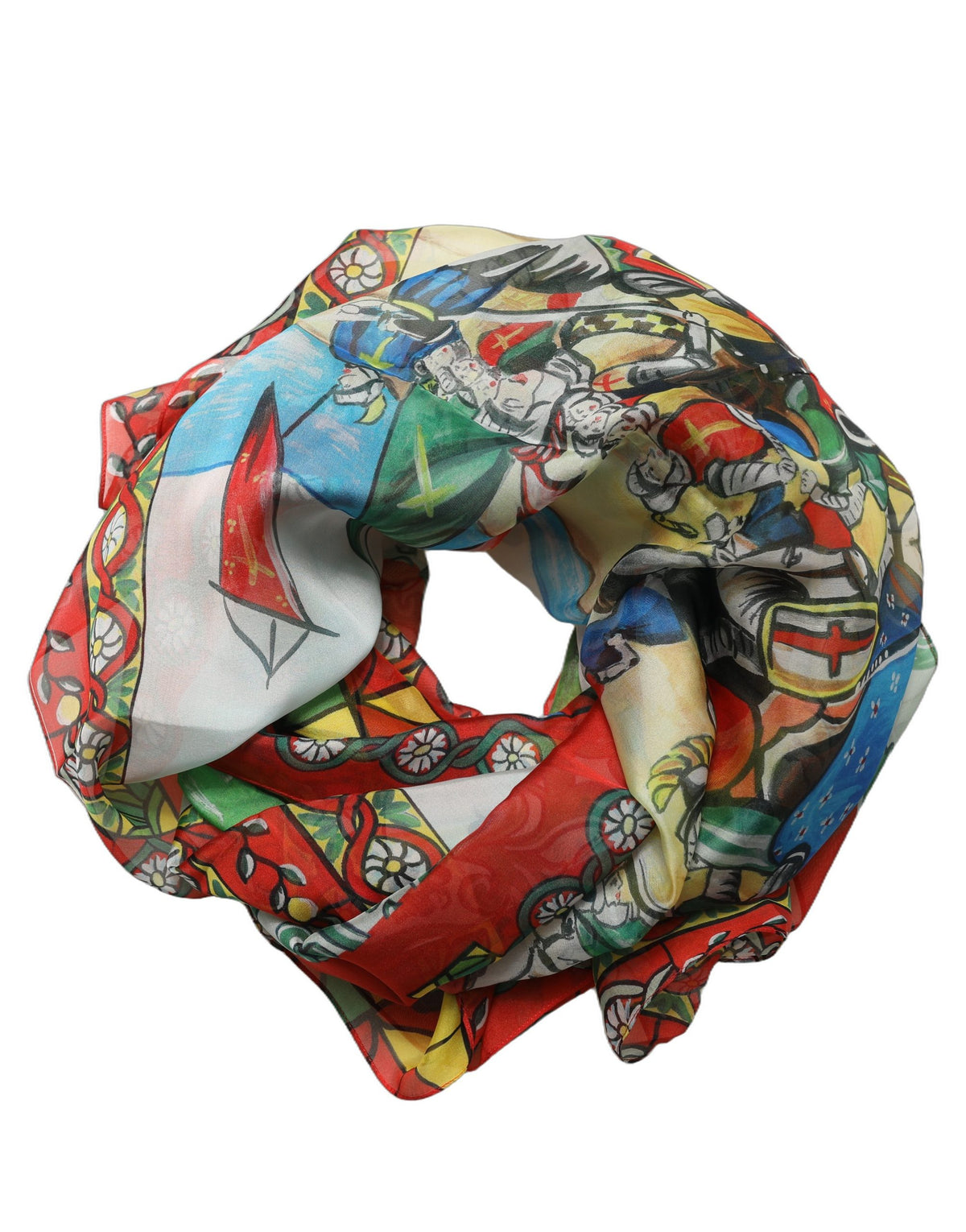 Foulard en soie multicolore