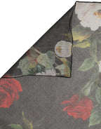 Floral Cotton Stole – Black