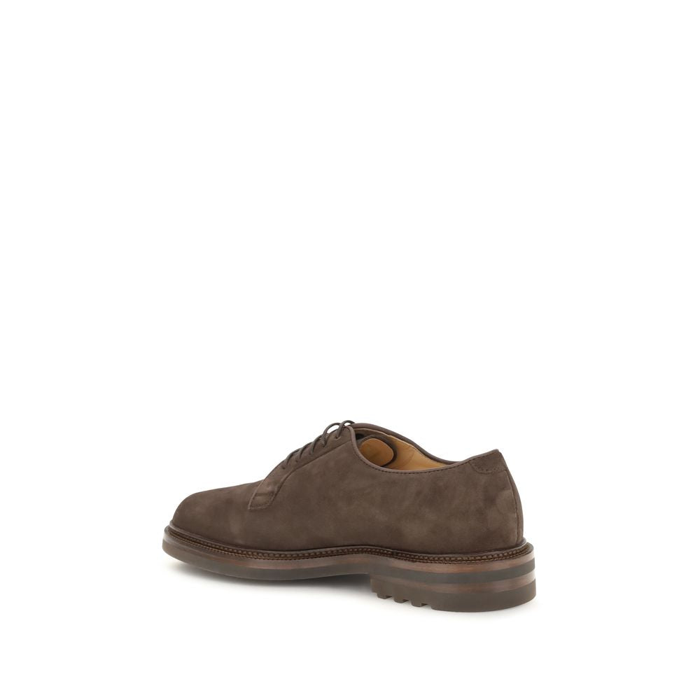 Brown Suede Lace-Up Shoes