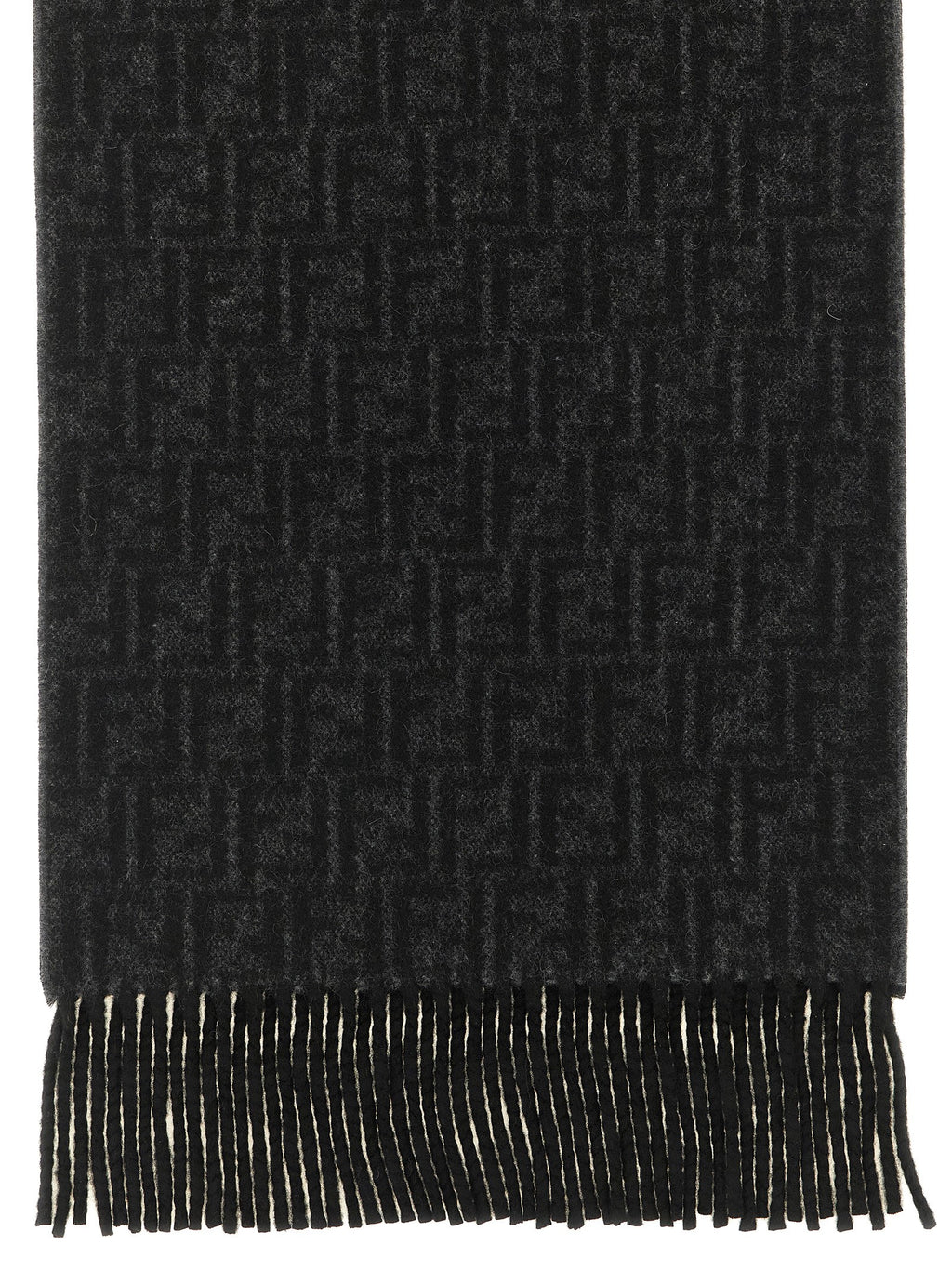 FF Wool Silk Scarf – Black