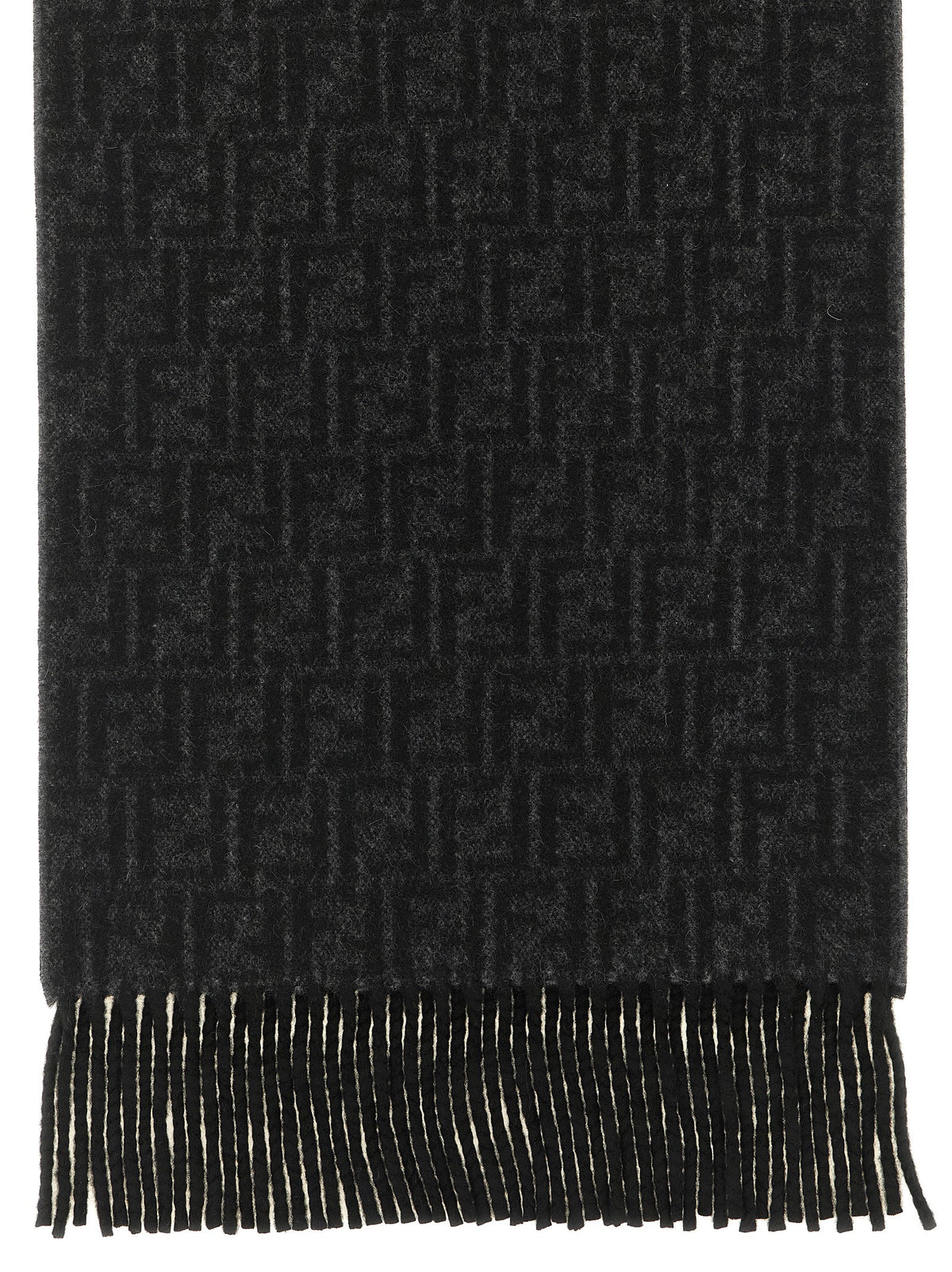 FF Wool Silk Scarf – Black
