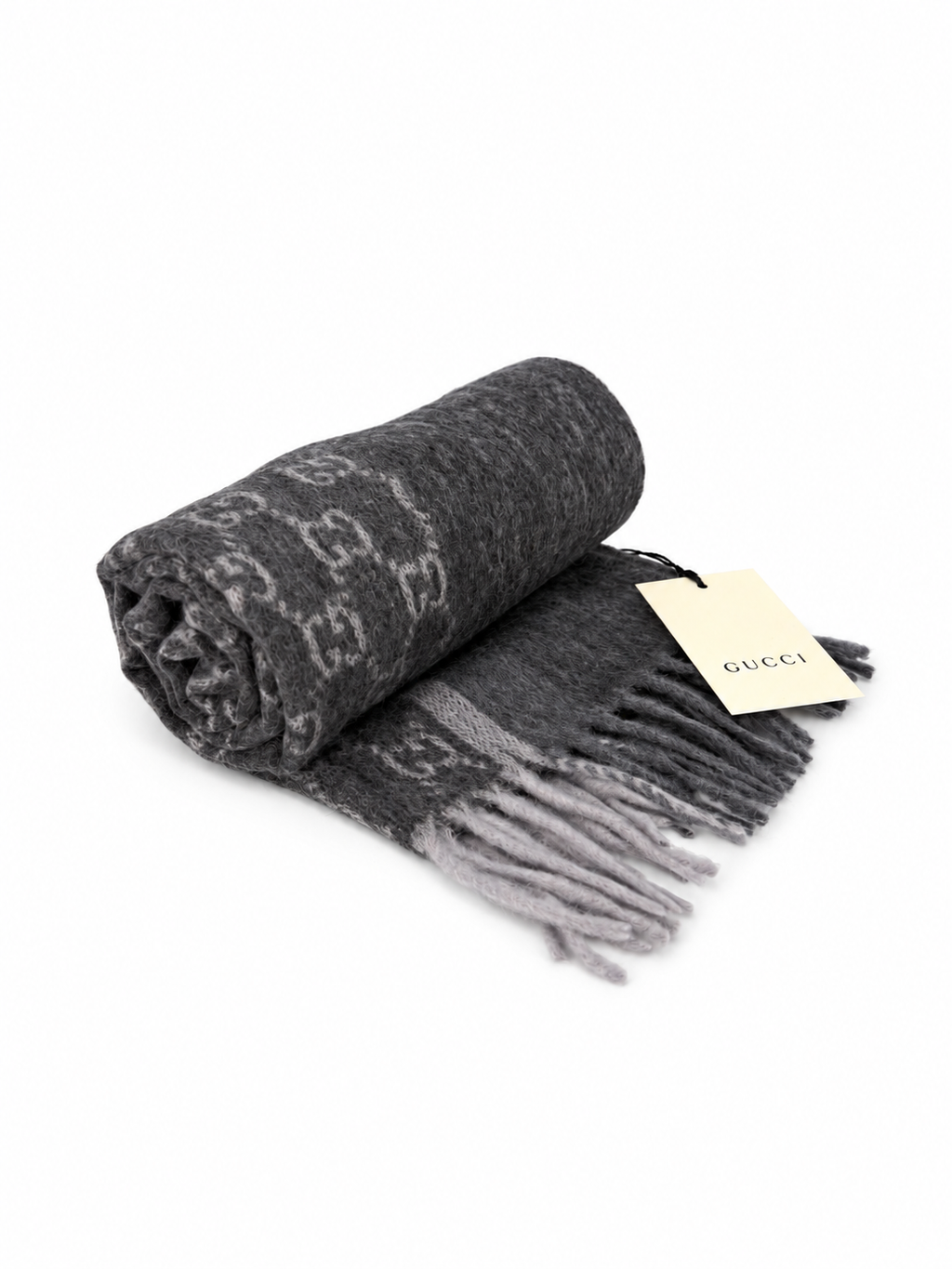 GG Cashmere Scarf – Charcoal