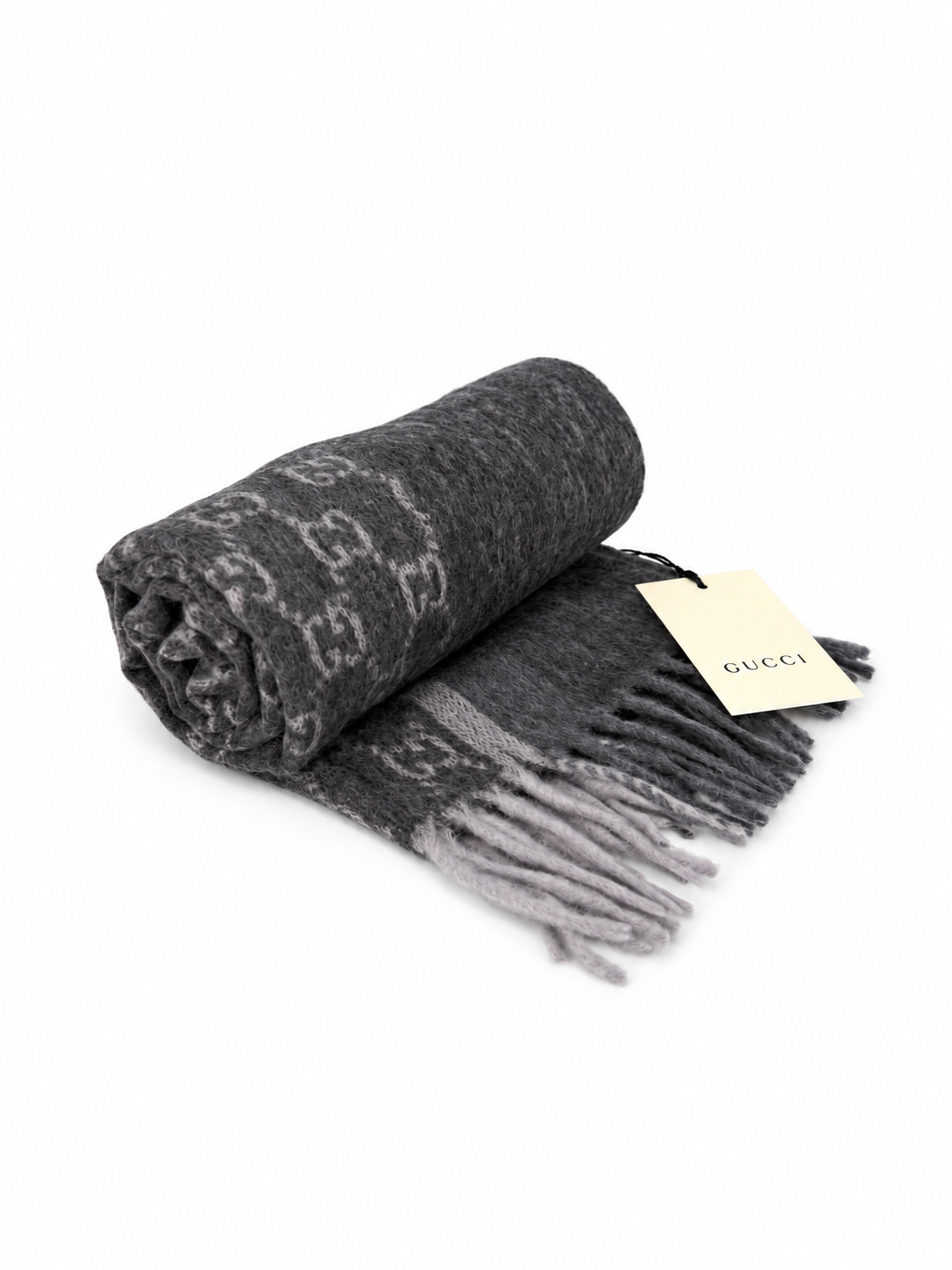 GG Cashmere Scarf – Charcoal