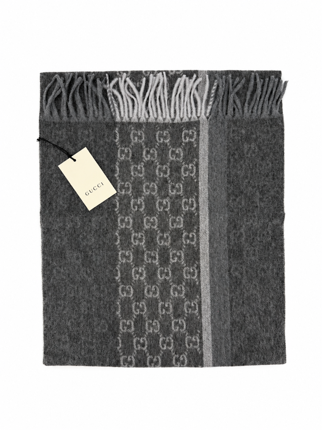 GG Cashmere Scarf – Charcoal
