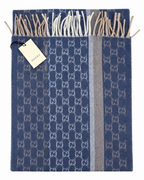 GG Cashmere Scarf – Blue & Beige