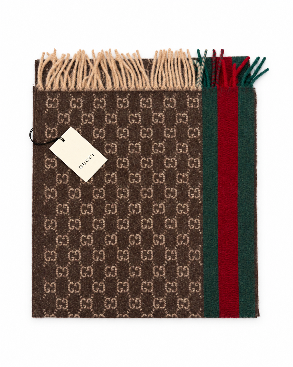 GG Cashmere Scarf – Brown & Beige