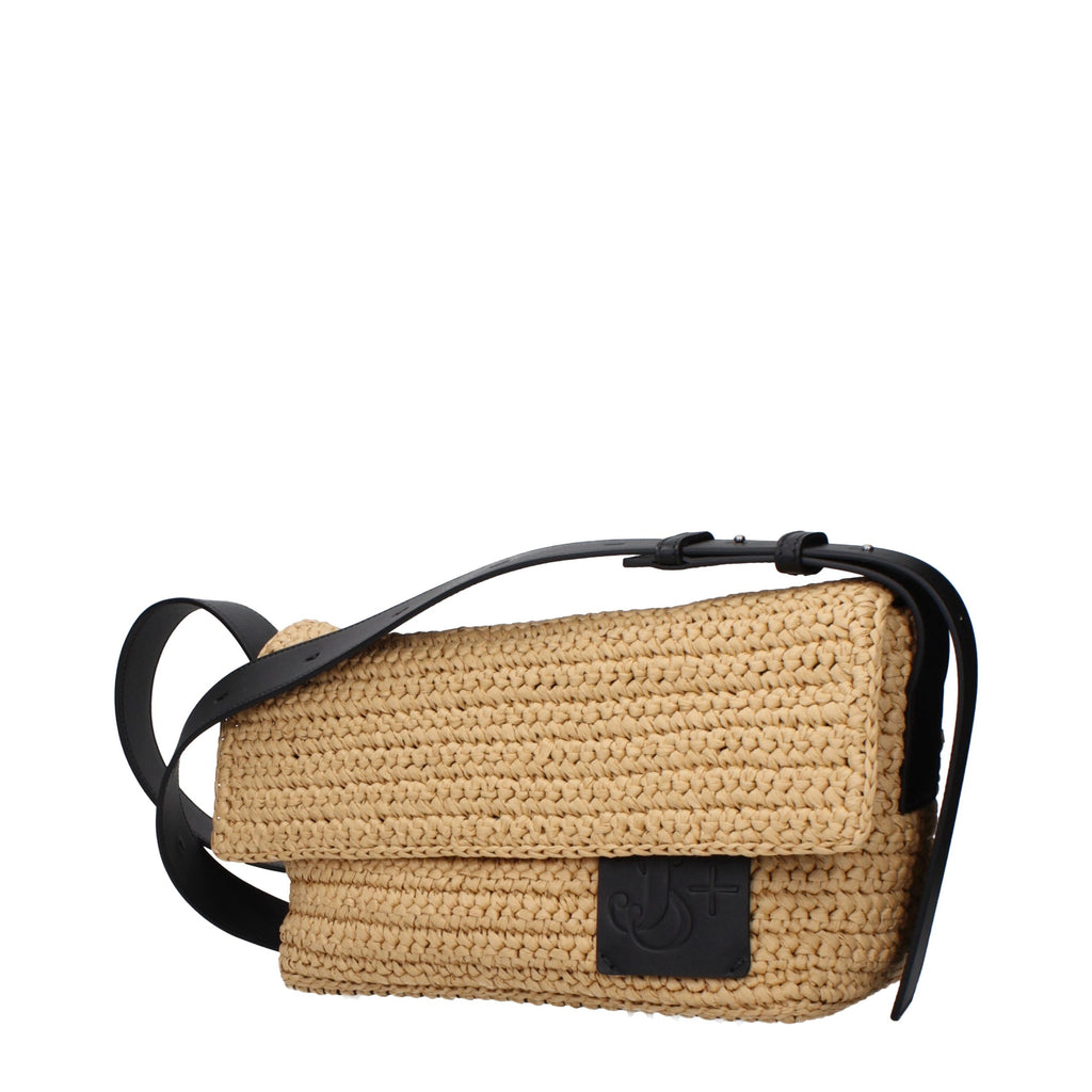 Sac bandoulière en raphia beige