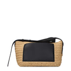 Sac bandoulière en raphia beige