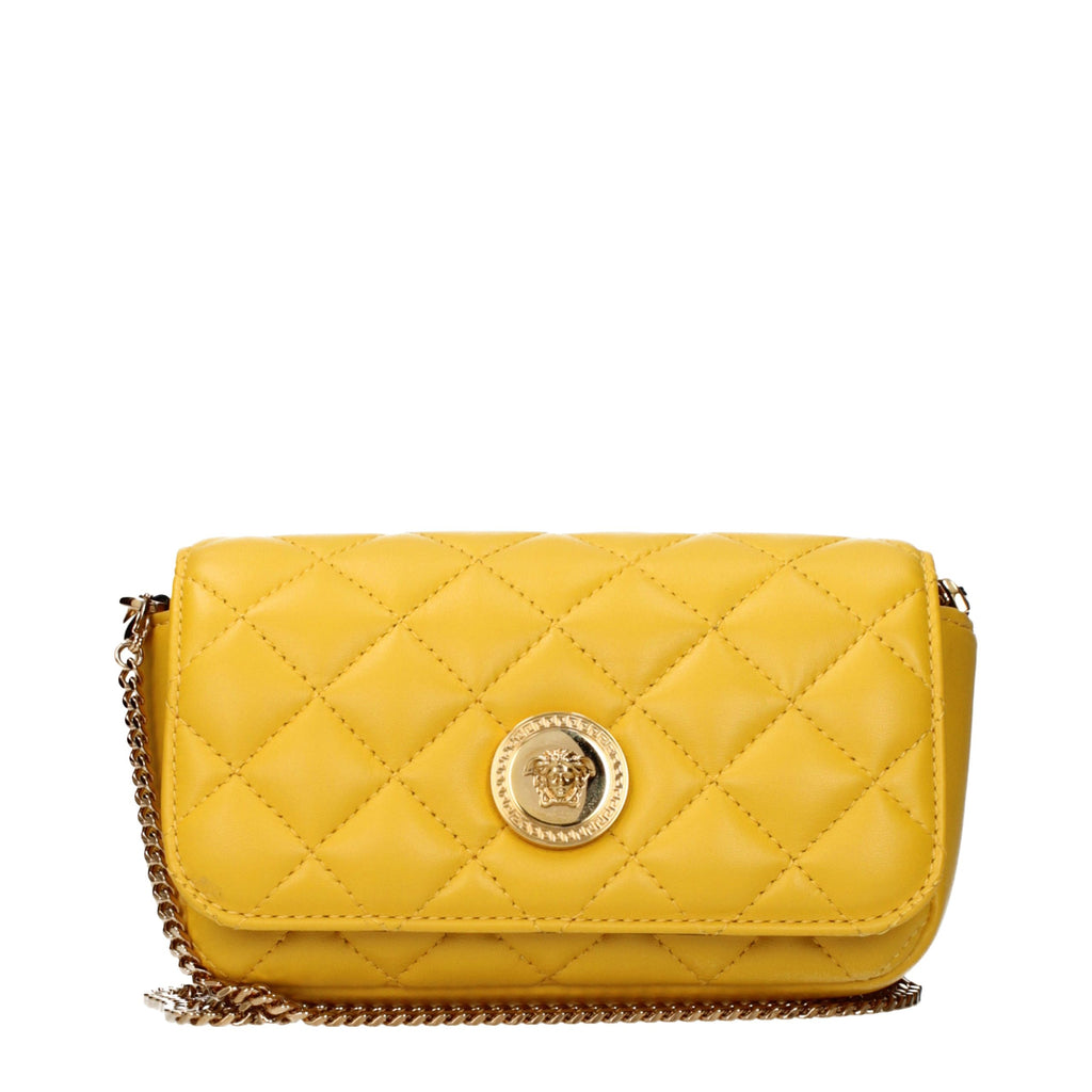 Sac bandoulière en cuir jaune
