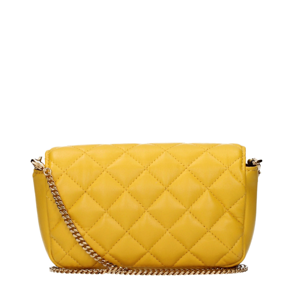 Sac bandoulière en cuir jaune