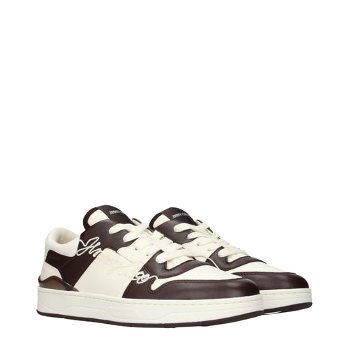 Beige Leather Sneakers