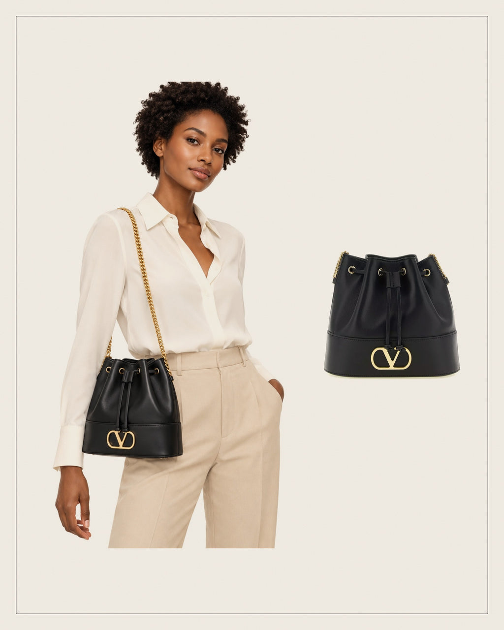 VLogo Bucket Bag – Black