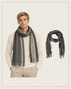 GG Cashmere Scarf – Charcoal