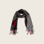 Écharpe GG en cachemire – Gris anthracite et bleu marine