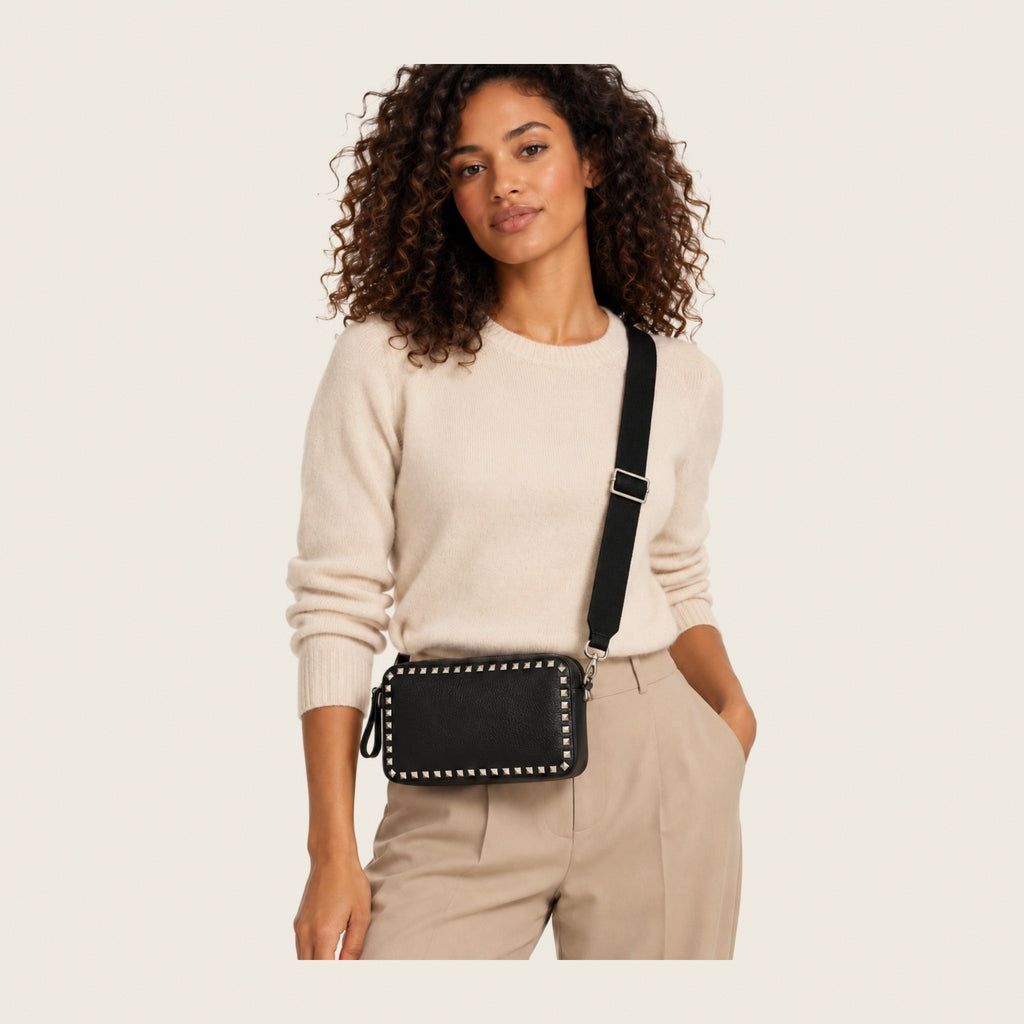 Black Leather Crossbody Bag