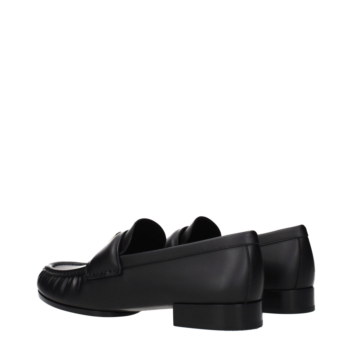 Black Leather Slip-On Loafers