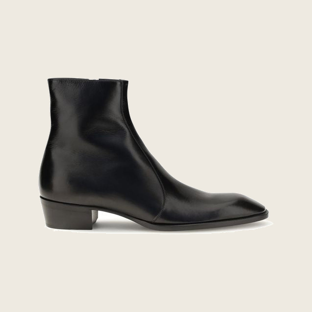 Bottines en cuir – Noir