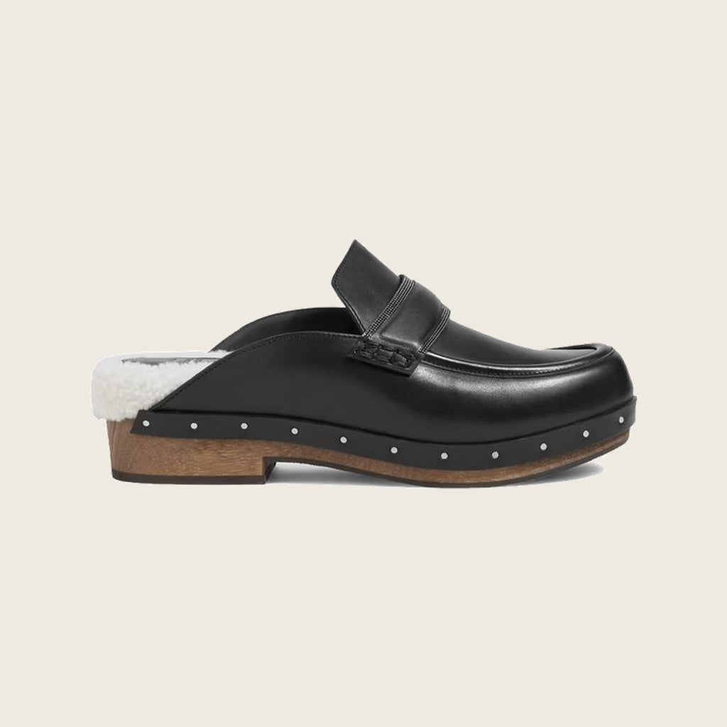 Mules en cuir – Noir