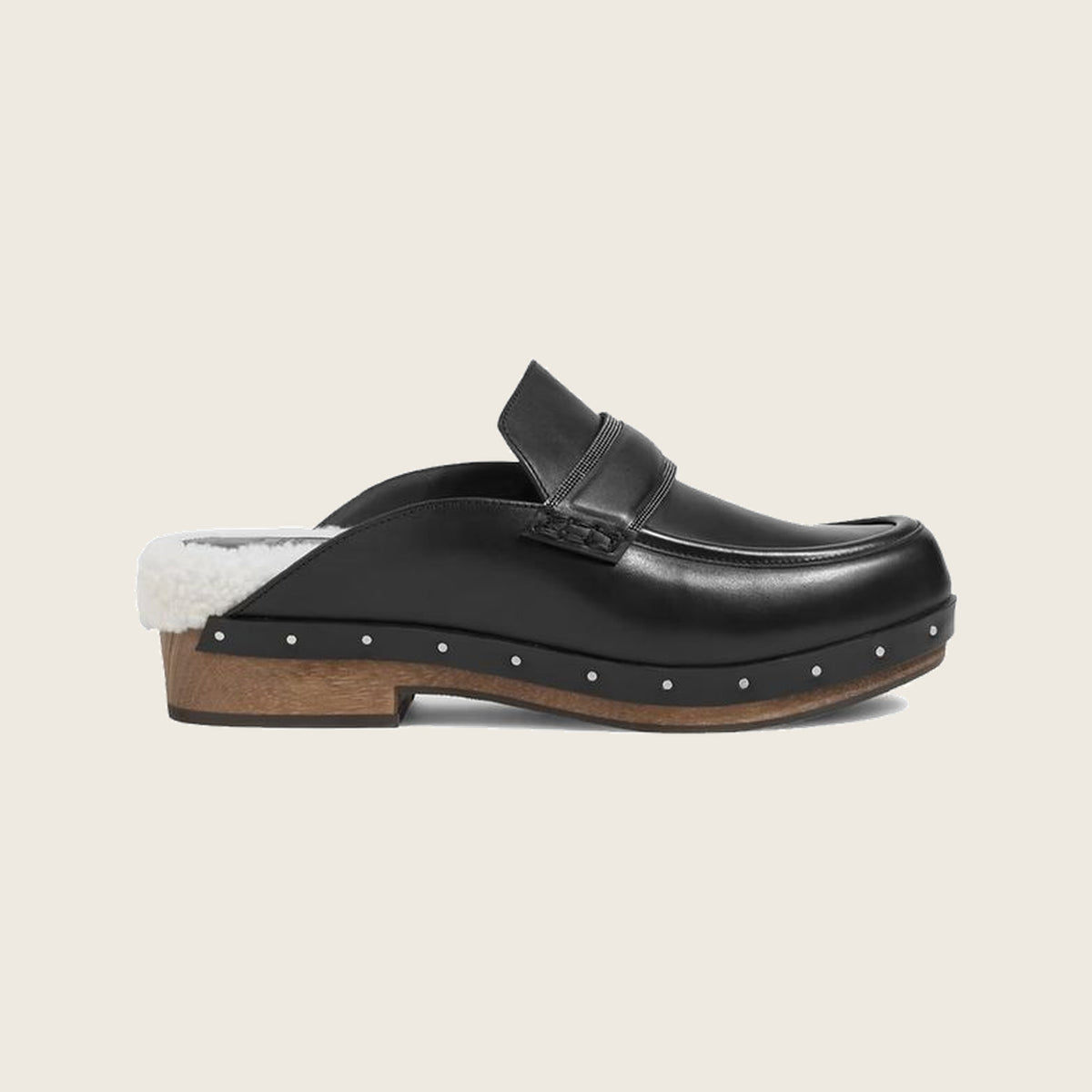 Mules en cuir – Noir