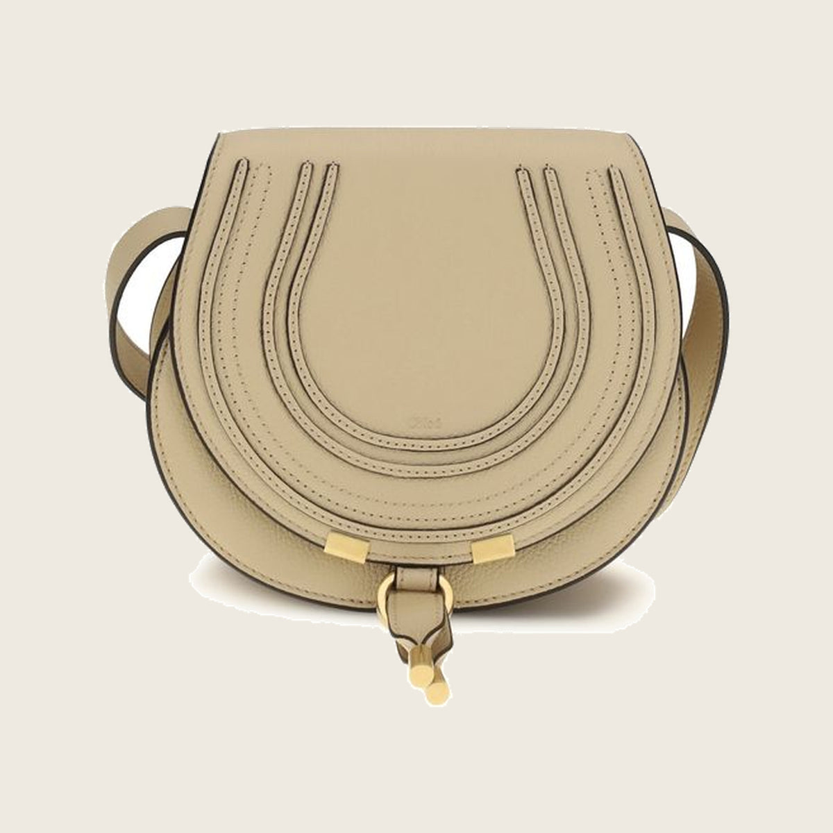 Marcie Leather Shoulder Bag – Beige