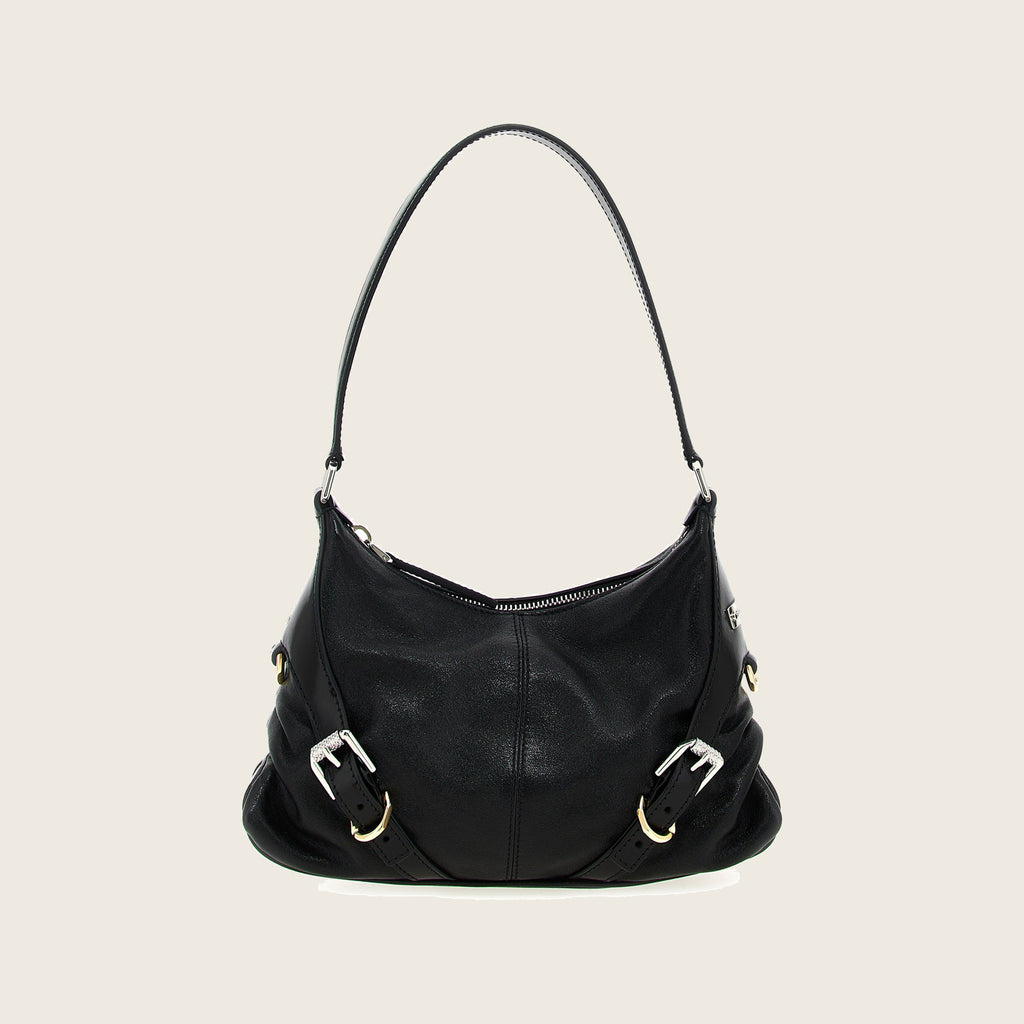 Sac à bandoulière Voyou en cuir d’agneau – Noir