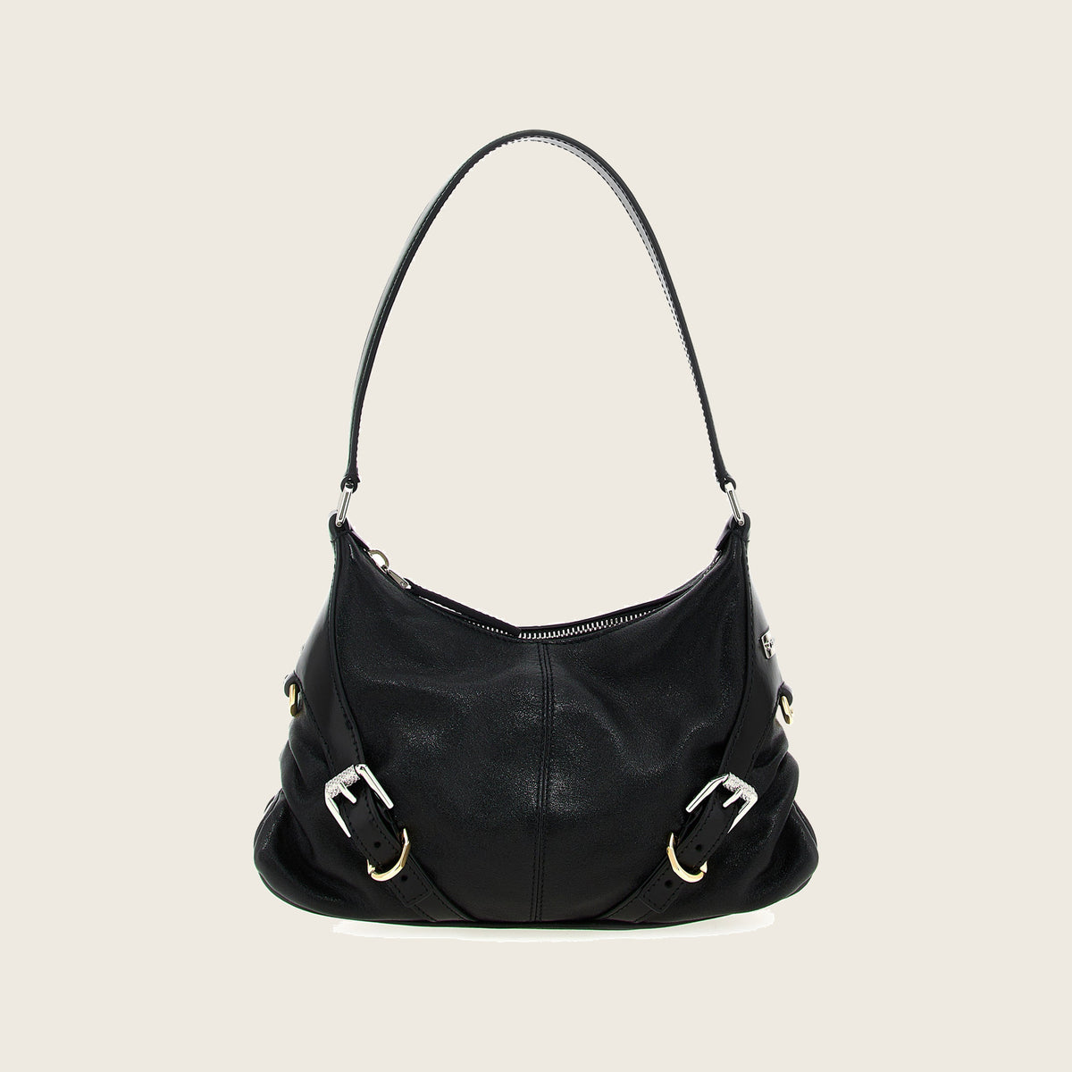 Sac à bandoulière Voyou en cuir d’agneau – Noir